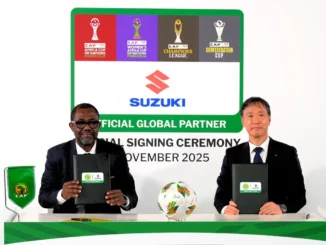 partenariat CAF x Suzuki lors de l’annonce officielle du sponsor automobile pour la CAN 2025