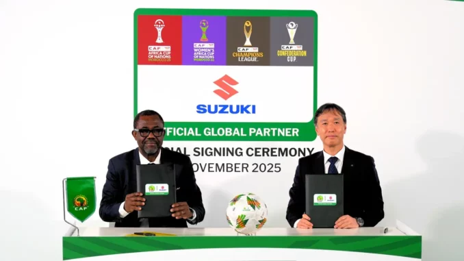 partenariat CAF x Suzuki lors de l’annonce officielle du sponsor automobile pour la CAN 2025