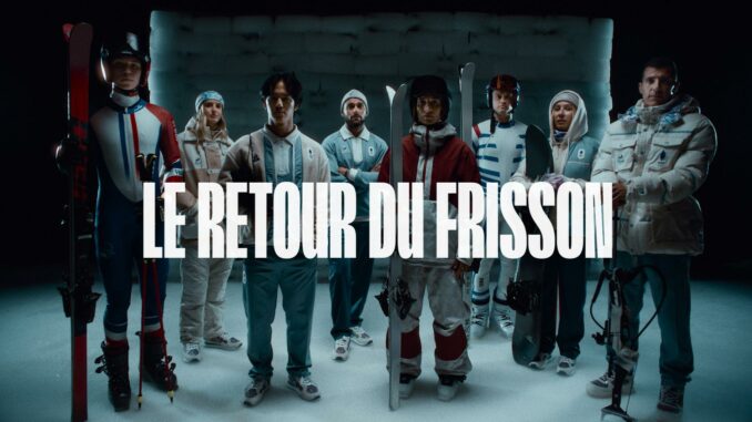 Visuel de la campagne «Le retour du frisson» pour l’Equipe de France – Milan-Cortina 2026