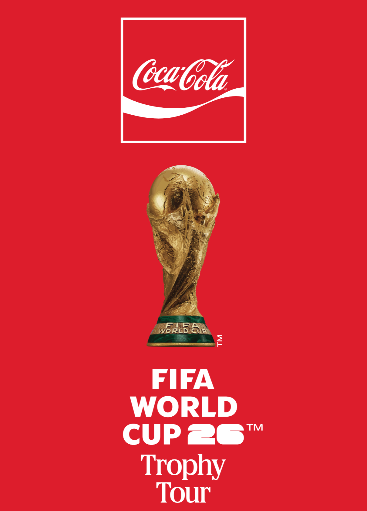 Trophy Tour Coca-Cola Coupe du monde 2026 aux États-Unis avec le trophée FIFA