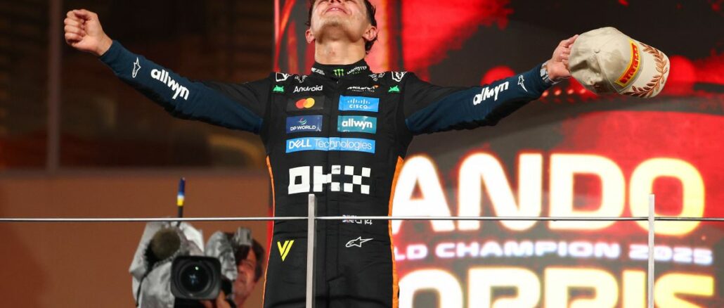 Lando Norris champion du monde F1 avec McLaren à Abu Dhabi