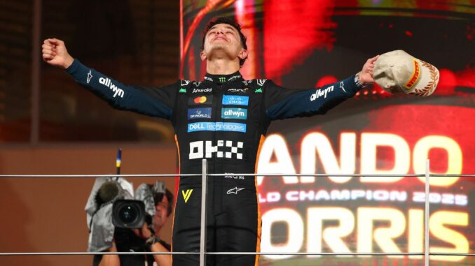 Lando Norris champion du monde F1 avec McLaren à Abu Dhabi