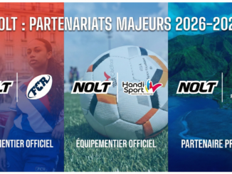 NOLT équipementier français : bandeau des partenariats majeurs 2026-2027 avec le rugby cubain, le handisport français et les Jeux du Pacifique Tahiti 2027.