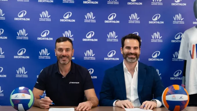 Partenariat Volleyball World Decathlon VNL autour du merchandising officiel du volley