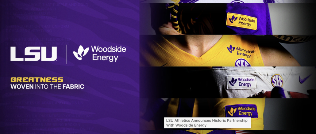 LSU x Woodside Energy : jersey patch sur les maillots dès 2026-2027