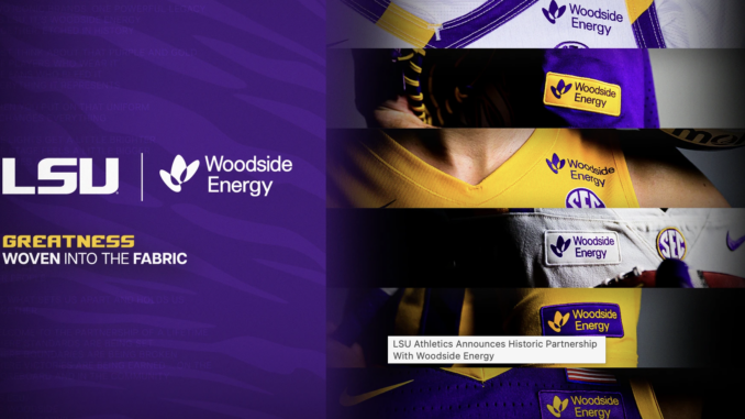 LSU x Woodside Energy : jersey patch sur les maillots dès 2026-2027