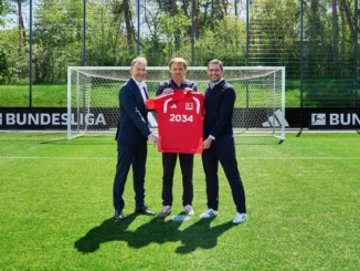 Hans-Joachim Watzke, Bjørn Gulden et Marc Lenz officialisent le partenariat adidas DFL Bundesliga le 28 avril 2026