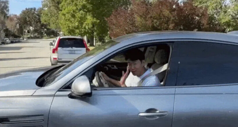 Son Heung-min au volant d’une voiture Hyundai dans la campagne Coupe du Monde 2026