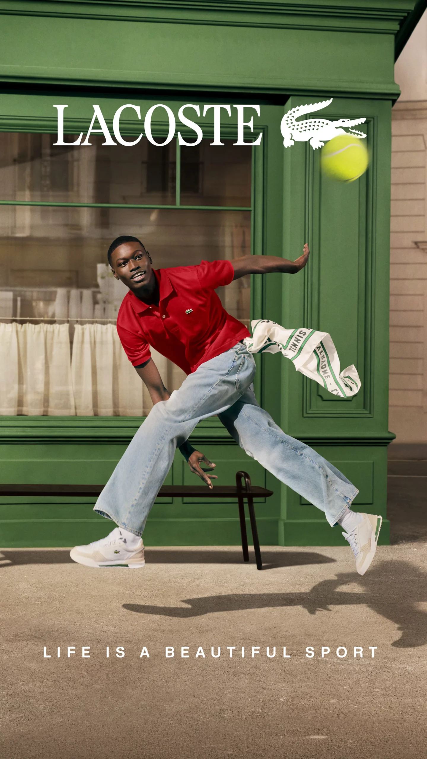 print de la campagne Lacoste 2026 - Life is a Beautiful Sport