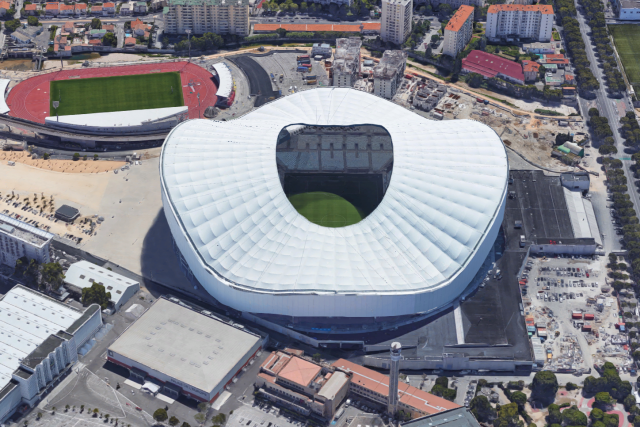 Le stade Vélodrome de Marseille sans le logo Orange