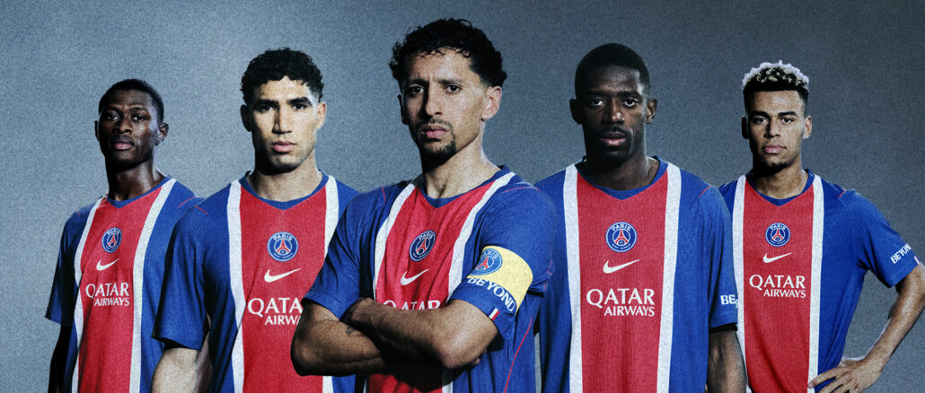Maillot domicile PSG 2026-2027 conçu par Nike, design Hechter bleu roi