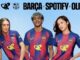 Maillot spécial du FC Barcelona avec Olivia Rodrigo à la place du logo Spotify pendant El Clásico
