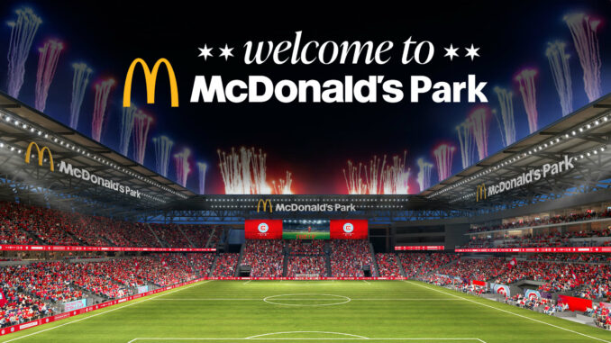 Rendu du futur stade McDonald's Park, naming du Chicago Fire FC en MLS dès 2028