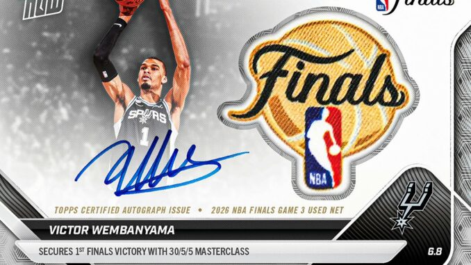 Carte Topps autographiée Victor Wembanyama NBA Finals San Antonio Spurs