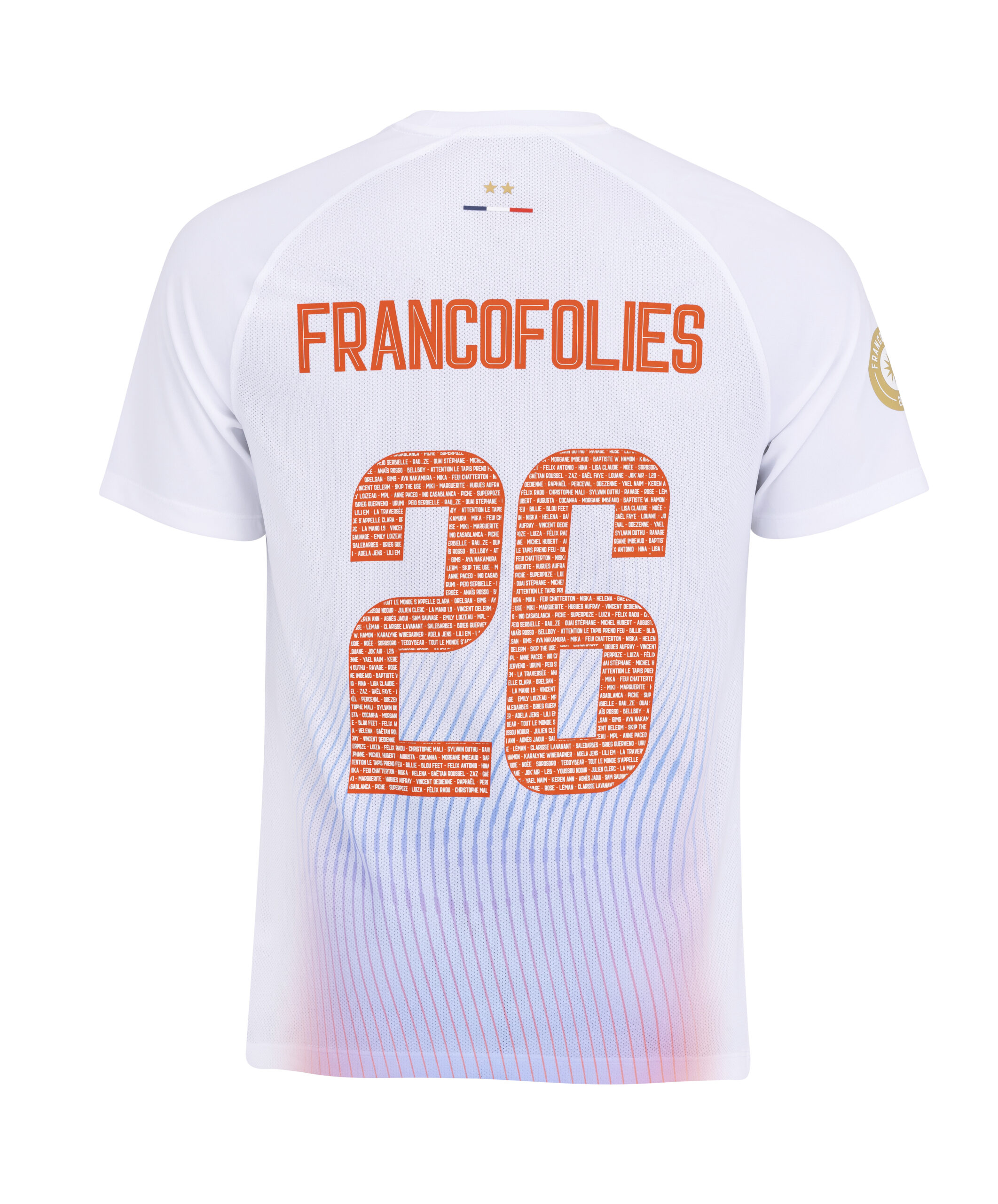 Dos du maillot FFF × Francofolies 2026 : numéro 26 et programmation complète du festival