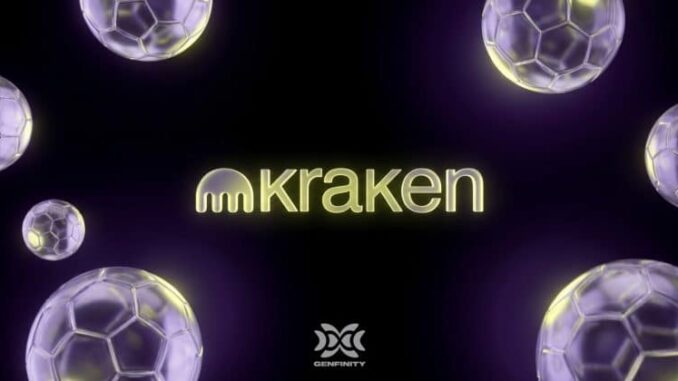 Logo Kraken exchange crypto officiel Coupe du Monde 2026 — partenariat FIFA annoncé à J-2 du coup d'envoi