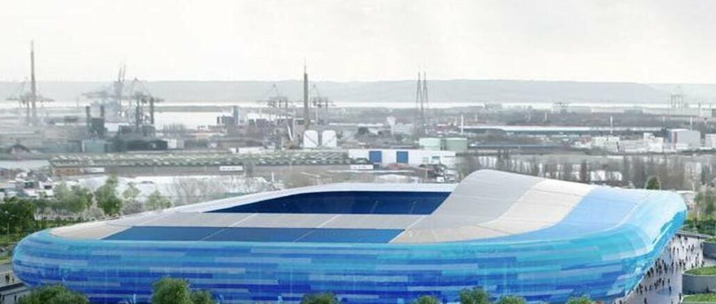 Vue du stade Océane du Havre Athletic Club, candidat au naming CMA CGM