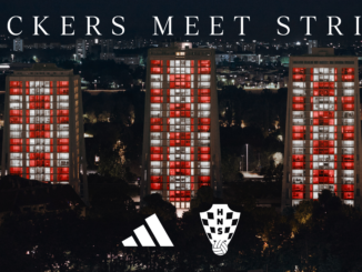 Campagne adidas x HNS « Checkers Meet Stripes » : tours de Split illuminées en damier croate rouge et blanc
