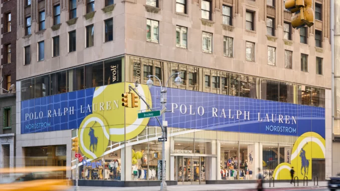 Installation Polo Ralph Lauren dédiée à l'US Open 2026 dans le magasin Nordstrom de New York