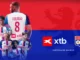 Maillot de l'Olympique Lyonnais avec le nouveau logo du partenaire XTB