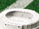 Gobelet Starbucks aux couleurs du Toulouse FC, couvercle en forme de Stadium, posé sur la pelouse
