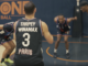Joueur du Paris Basketball portant le logo Winamax dans le dos du maillot d'EuroLeague