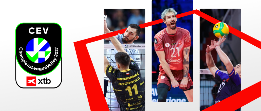 Verrou de marque CEV XTB Champions League Men et joueurs de la Ligue des champions de volley