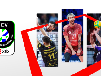 Verrou de marque CEV XTB Champions League Men et joueurs de la Ligue des champions de volley