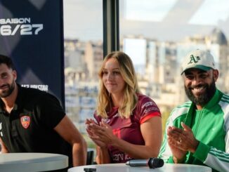 Florian Lacassie, Camille Masuelle et Earvin Ngapeth au Média Day VOLSTAR de la Ligue Nationale de Volley à Paris