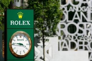 Horloge Rolex en bord du court Philippe-Chatrier pendant Roland-Garros