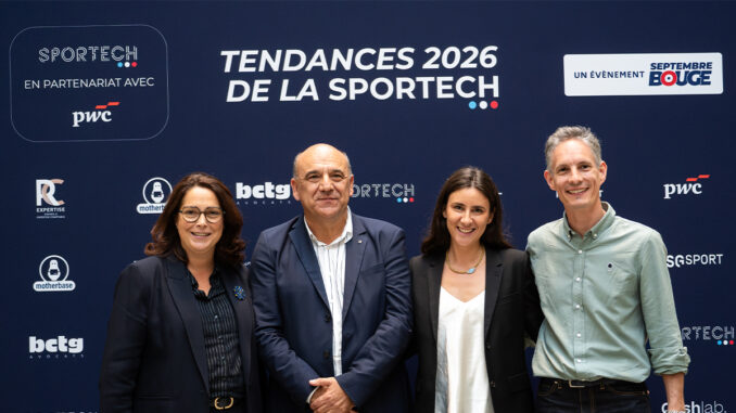 Photocall de la soirée Tendances 2026 de la SporTech à STATION F, Paris